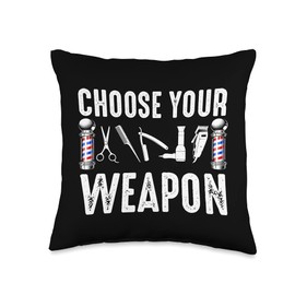 Funny Barber Gift For Men Women Cool Barber Hairstylist Tool Throw Pillow
