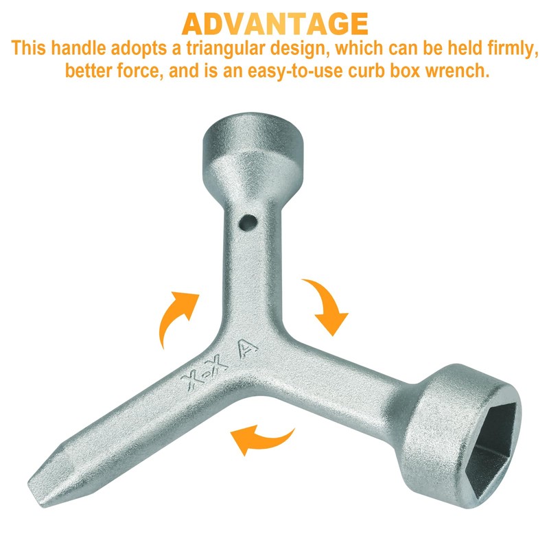 VIDABTE MKF2 Meter Curb Box Key triangle curb box wrench,Electric
