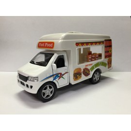KinsFun Food Truck Die Cast Metal 5 inch Pullback Action