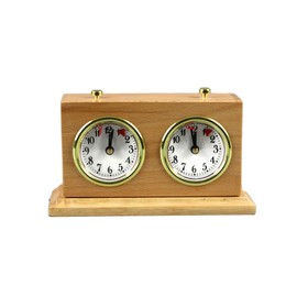 Turnier Chess Clock Analog Natural Wood With Stand For a Complete Chess Board Game Mechanical Timer Championship Tournament