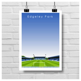 GroundDesigns STOCKPORT COUNTY FC Football Gift EDGELEY PARK Stadium Art Unframed A3 Print