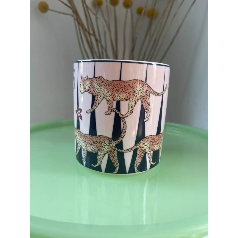 Anthropologie Leopards Maeve Mug Animals Nature Handpainted