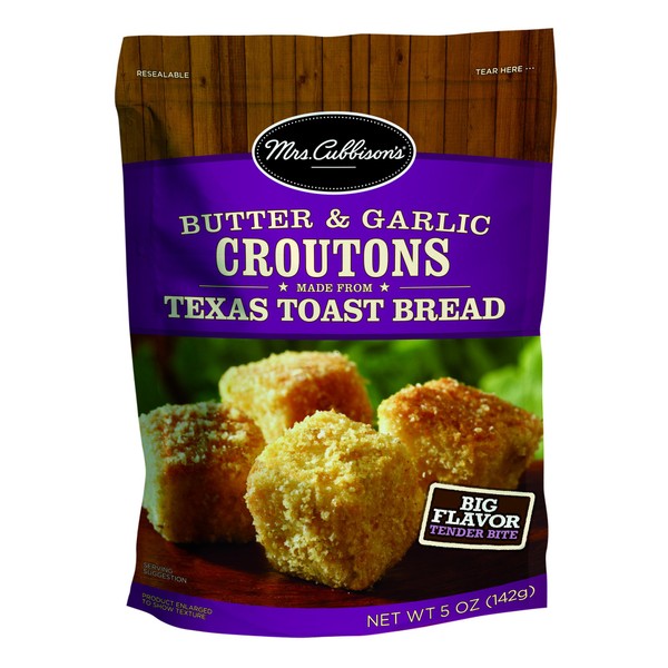 Mrs. Cubbison's Crouton, Texas Toast Butter and Garlic, 9 Count, (Packaging may vary)