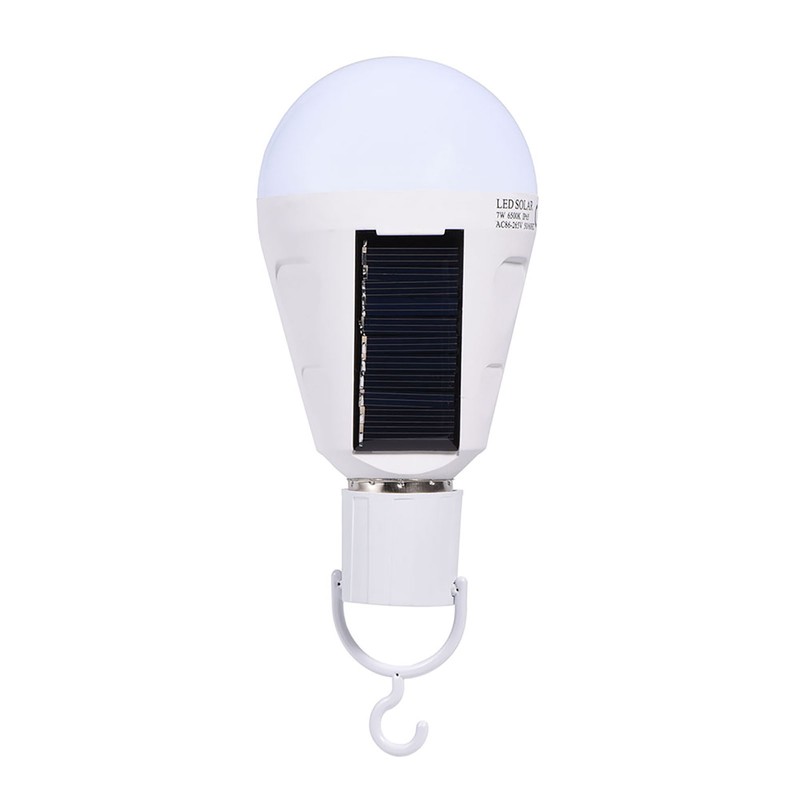 Solar Panel LED Light Bulb Portable Waterproof Indoor/Outdoor Hiking Camping