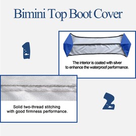 SoGuDio Bimini Top Cover，Suitable for 3-4 Bows Bimini Tops，Effectively Prevent The Erosion of UV, sea Water and sea Breeze in Summer，Storage Boot （Navy Blue XL:81-101IN）