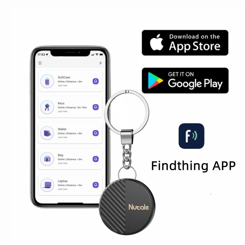 Nutale Mate Schlüsselfinder 4PCS Schlüssel Finden mit App Bluetooth iOS