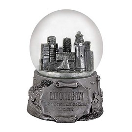 Americaware Michigan in Silver 65mm Snow Globe