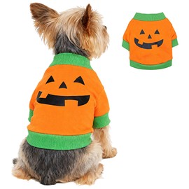 playera de Halloween para perro, disfraz de cabeza de calabaza para cachorro