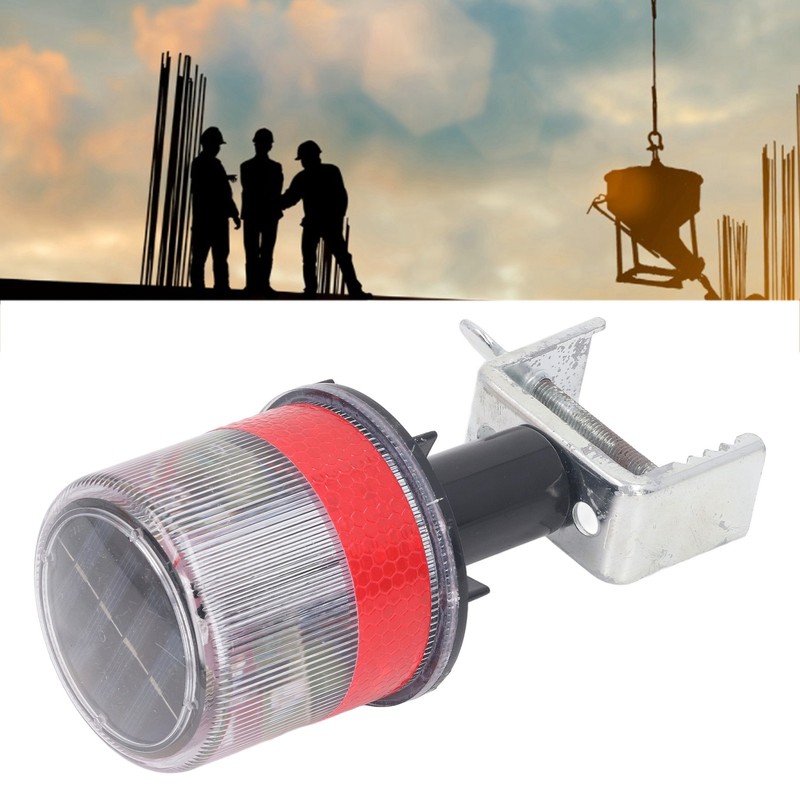 Solar Powered LED Strobe Robust Reflective Waterproof Beacon Warning Light