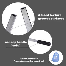 IDOU 2 Pieces Toe Nail Files for Thick Nails,Stainless Steel, 4 Sides for Men Seniors & Dogs