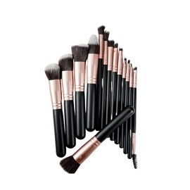 Paquete de 14 Brochas Profesionales Maquillaje Mohana Kabuki Libres de Crueldad Cerdas Suaves                                                         