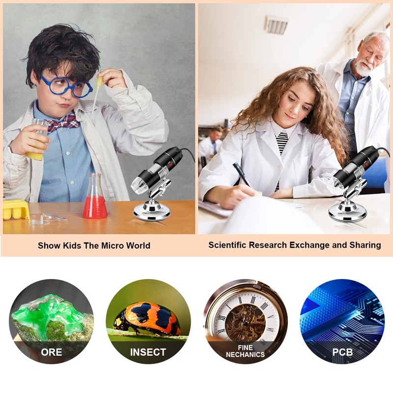 USB Microscope Camera 40X to 1000X, ByCainda Digital Microscope with