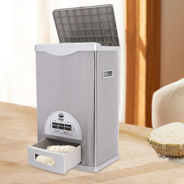 Unbranded Stainless Rice Automatic Precise Dispenser Rice Storage Container 15kg/33lb]