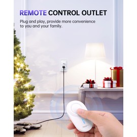 HAPYTHDA Remote Control Outlet,15A/1500W, 500 Feet RF Range Remote Light Switches Kit, No Wiring Needed Wireless Remote Outlet Switch for Light, Small Electrical Appliance, Compact Design, TUV Listed