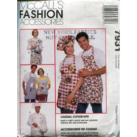 McCall's Fashion Accessories Sewing Pattern 7931 ~ Chef's Jacket & Hat ~ Aprons ~ Oven Mitt ~ Potholder