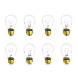 lumenivo 11W S14 Incandescent Bulbs Vintage, Clear Glass Bulb 120/130 V - E26 Medium- Screw Base - String Light Replacement Bulbs - Warm White Light - 8 Pack
