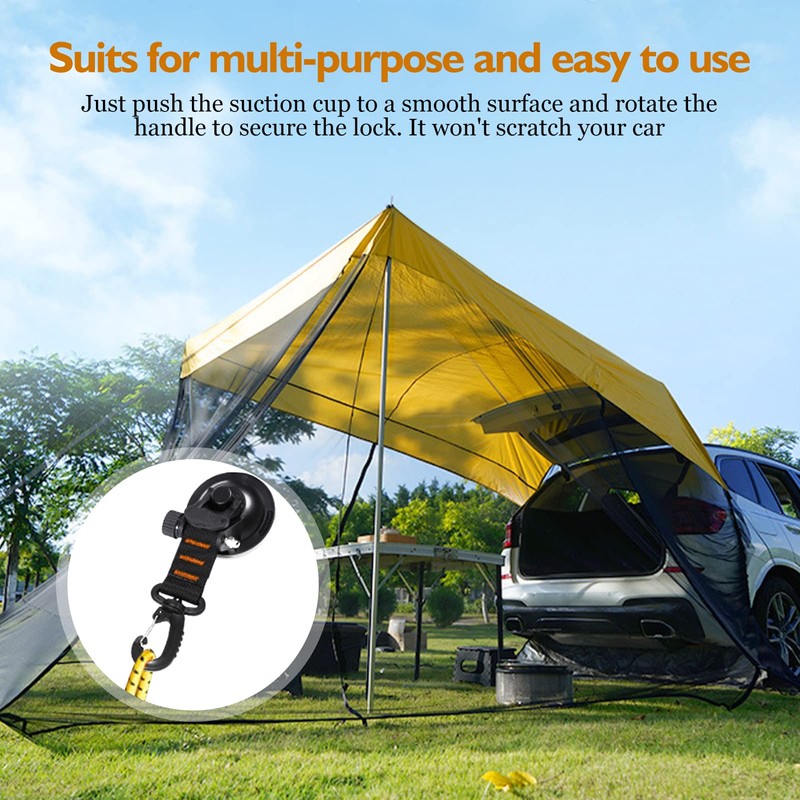 CONBOLA Suction Cups Hooks 4 Pieces Outdoor Car Camping Essentials