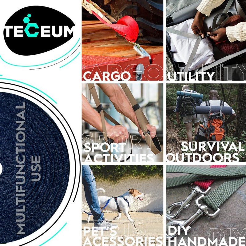 TECEUM 1.5 Inch Webbing – Navy Blue – 10 Yards