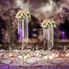 LANLONG 27.6inch Flower Stand for Wedding, 2Pcs Gold Tall Flower