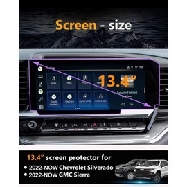 VEIROOM 2 Pack Screen Protector For Chevy Silverado 1500 & GMC Sierra 1500 2022-2025,13.4" Navigation + 12.3" Gauge Tempered Glass Film For Chevy Silverado 2500HD 3500HD Accessories