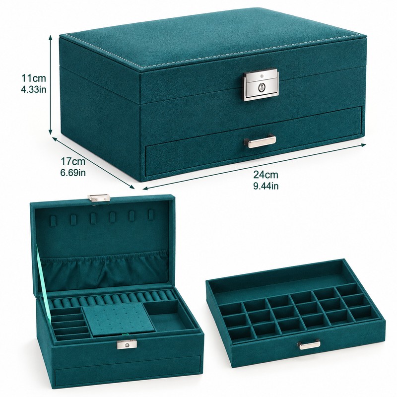 3-Tier Jewelry Organizer Box for Necklaces, Rings & Earrings –