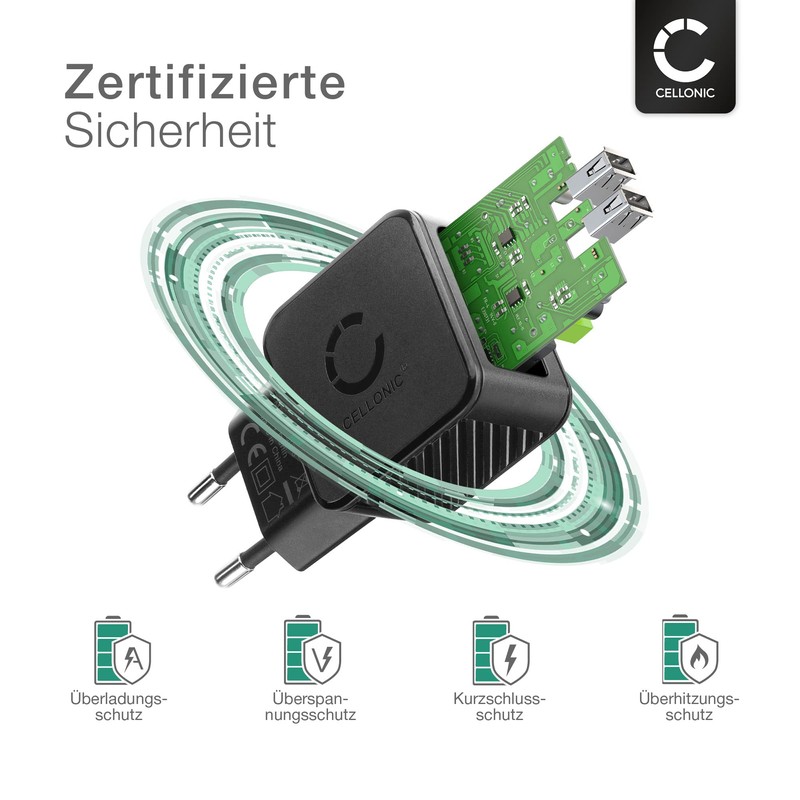 CELLONIC® 2 Fach USB Ladegerät (2 Pack) für 5V /