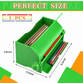 Pencil Dispenser for Classroom Green Acrylic Dispenser Holder Rolling Knob Pencil Storage Box for Teachers Students Desk Office Home Organization Supplies (1 Pcs)