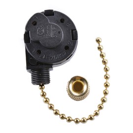 ZE-268S2 Electrical Pull Chain Switch, ON-Off Switch with Beaded Pull Chain Extension Compatible with Hunter Ceiling Fans Light, Lamps and Wall Lights (BRONZE Pull Chain)