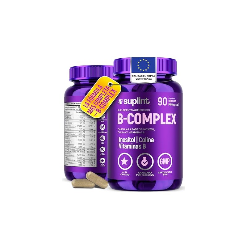 Complejo Vegano Inositol Colina Vitaminas B12 Suplemento Energía Nervios Piel