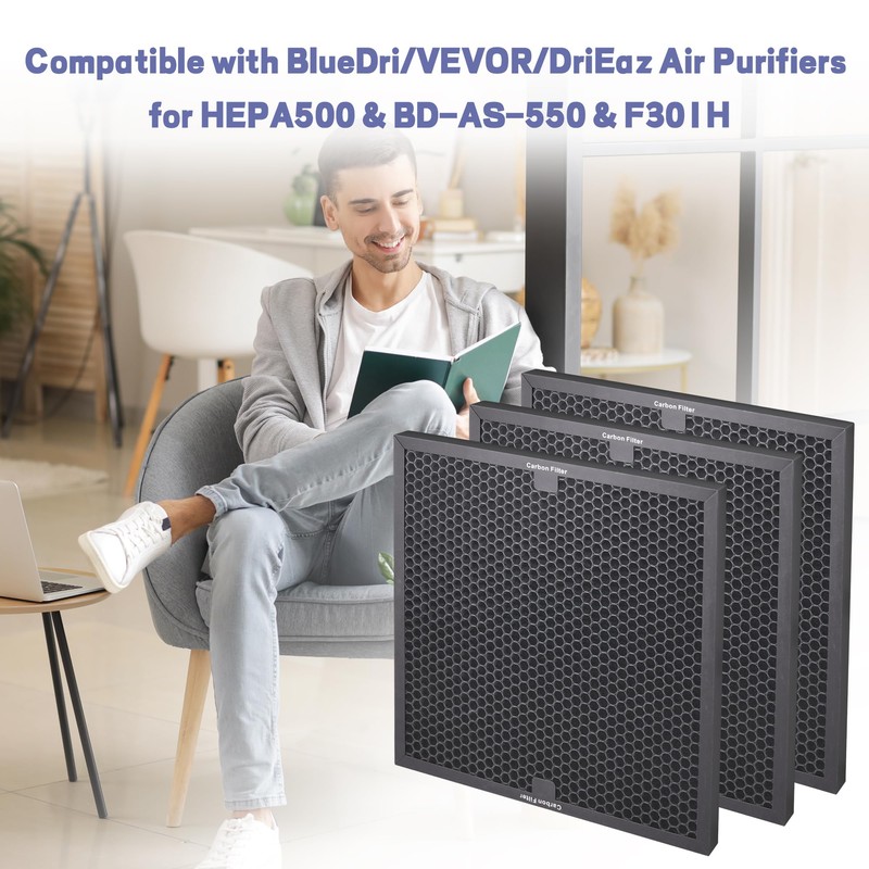 Popurure Air Scrubber Active Carbon Filters Compatible with BlueDri, VEVOR