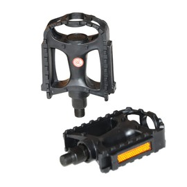 Pedals 1/2" Bicycle MTB BMX Bike Resin Reflectors Black Pair