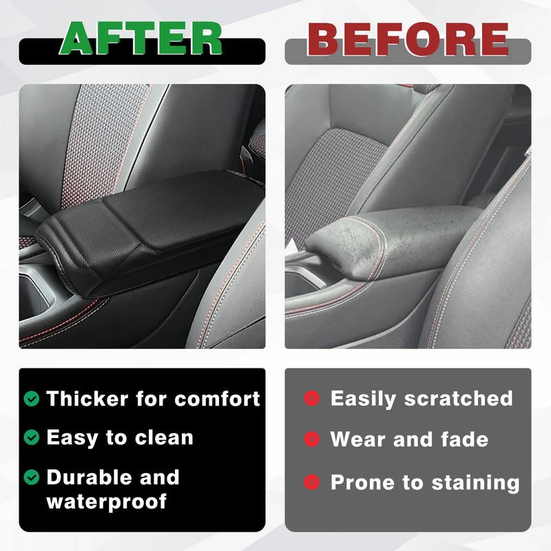 Muslogy Center Console Armrest Cover Compatible with Nissan Kicks S