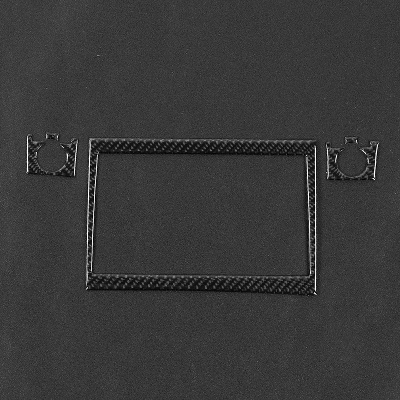 5pcs CD Radio Navigation Panel Trim Frame Carbon Fiber Sticker