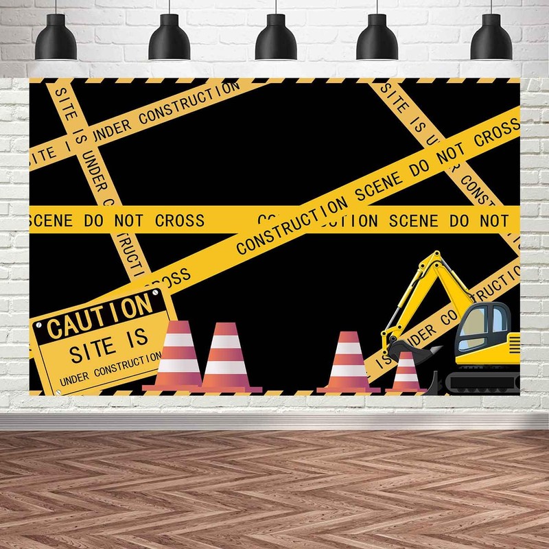Construction Site Theme Backdrop for Construction Themed Birthday Party MEETSIOY