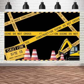 Construction Site Theme Backdrop for Construction Themed Birthday Party MEETSIOY Dump Truck Digger Zone Boys Birthday Party Construction Scene Photo Background 5x3ft