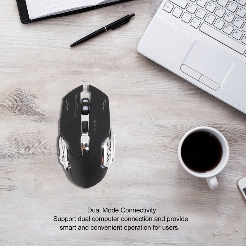 2.4GHz Wireless BT Mouse Dual Mode Silent Easy Operation Ergonomic