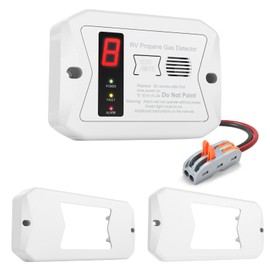 RV Propane Gas Detector, Digital Propane/LP Gas Alarm-12V DC for Motorhome Travel Trailer, Motor Coach, Truck Camper, (R501 White)