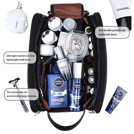 Large capacity travel toiletry bag, makeup bag for men and women, portable multifunctional storage bag, waterproof beauty storage bag, cosmetics and toiletries accessories, dry wet separation, Camel,