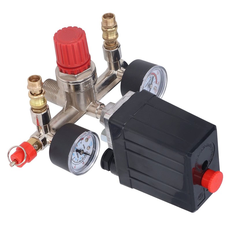 90-120PSI Adjustable Air Compressor Pressure Valve Kit with Switch, Regulator