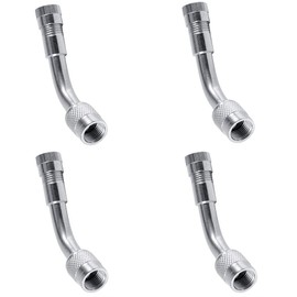 Aofan 135 Grad Reifenventil Verlängerung AdapterUniversal Extender Adapter Set für Auto Fahrrad Motorrad Scooter(Silber) 4 STK.