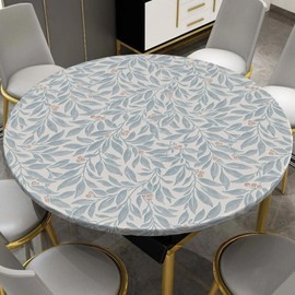 uwdfnwuif Elastic Round Tablecloth Washable Fitted Table Cover for Indoor and Outdoor Dining Table Cloth Protector,45"- 54"