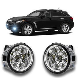 qobsos - Luz antiniebla LED para Infiniti FX35 2006-2012 par de luces antiniebla de repuesto para faros antiniebla, 55 W 6000 K, color blanco, Plug and Play, paquete de 2