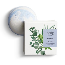 Sprig by Kohler Eucalyptus + Mint Bath Bomb, Natural Botanicals & Premium Skincare Ingredients (Shea Butter, Coconut Oil, & Kaolin Clay) to Cool and Refresh - Breathe