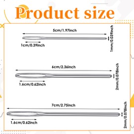 15pcs Embroidery Needle,Hand Sewing Needles,Leather Large Eye Sewing Needles,Handmade Yarn Knitting Needle for Hand Sewing Art Crafts