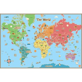Wall Pops WallPops WPE0624: Kids World Dry Erase Map Decal