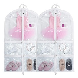 MSMAX 2PCS Garment Bag Dance Costume Bag Hanging Suit Bag for Dance Competitions/Travel/Storage Closet