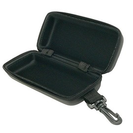 Glasses Case, Urethane, Semi-Hard Case, Square (Zipper Type, Hook), Matte Black