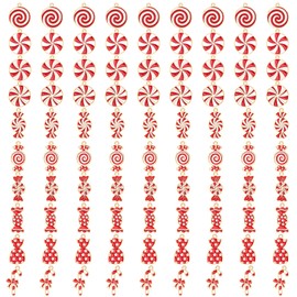 SANNIX 90 Pcs Christmas Charms for Jewelry Making, Xmas Candy Charms Red White Candy Cane Holiday Charm Pendants for Bracelets Necklaces Earrings Making and Crafting