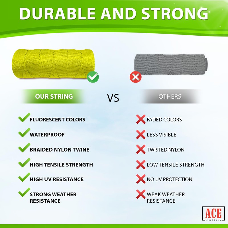 Yellow Mason Line - #18 Braided Nylon String - 250