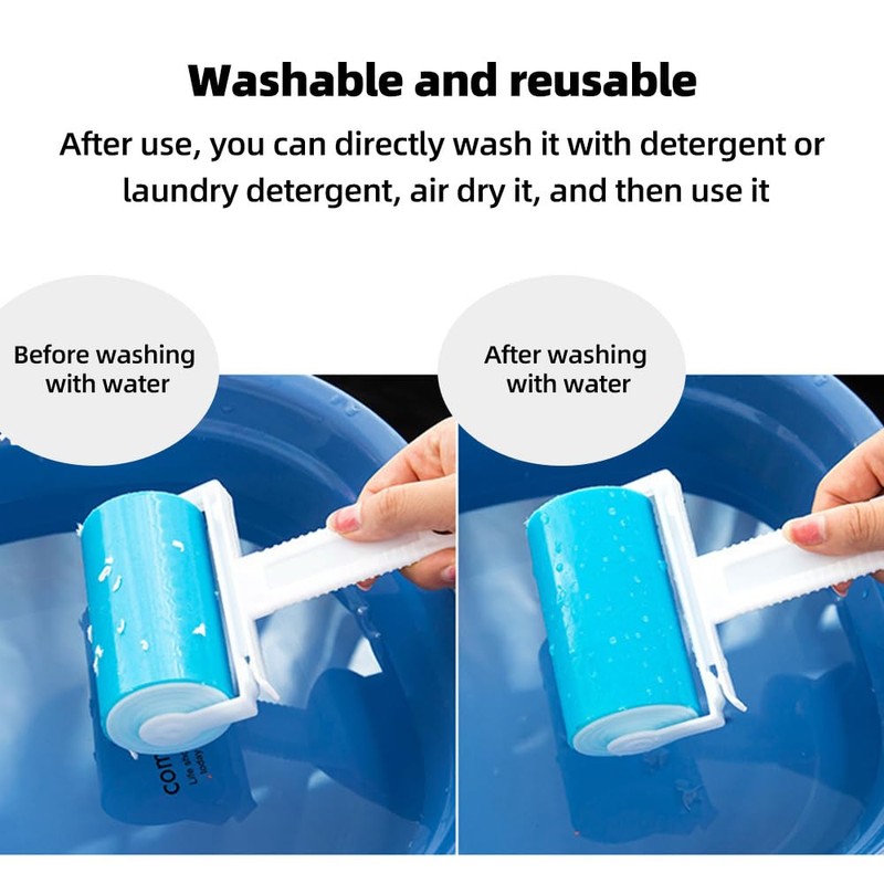 3 Pack Sticky Lint Roller Pet Hair Remover Reusable Washable